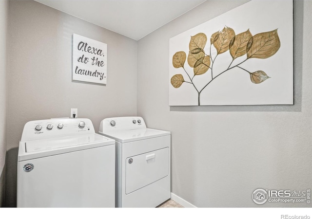 laundry area featuring washer and dryer