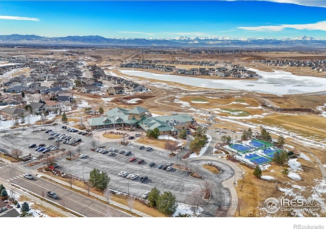 aerial view featuring a mountain view