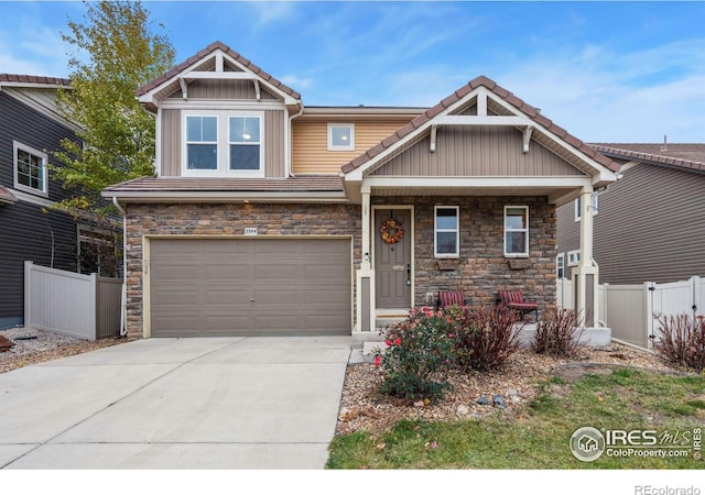 craftsman-style home featuring a garage