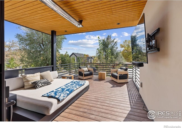 deck featuring an outdoor hangout area