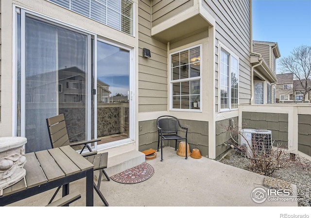 view of patio / terrace featuring central AC unit