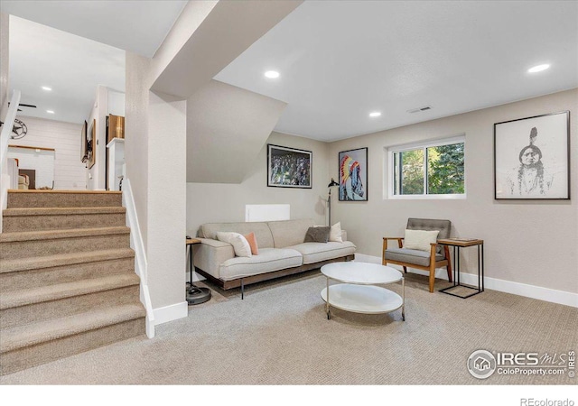 view of carpeted living room