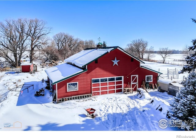 view of snow covered structure