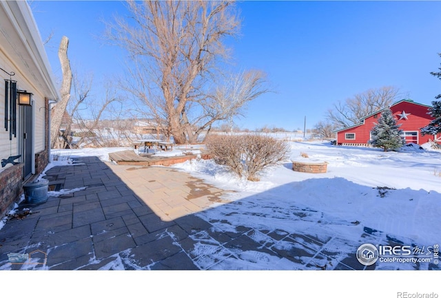 view of snowy yard