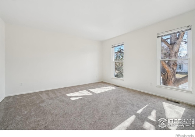 view of carpeted spare room