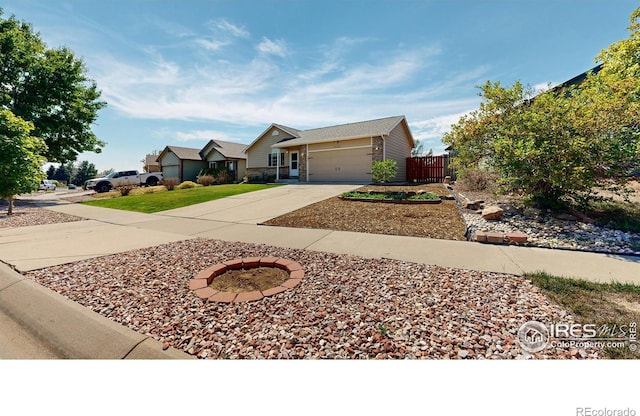 ranch-style home with a garage