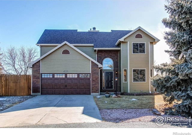 front of property featuring a garage