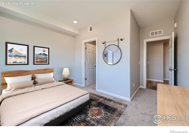 view of carpeted bedroom