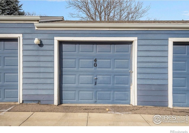 view of garage