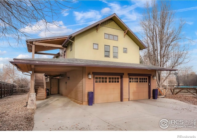 view of front of property featuring a garage