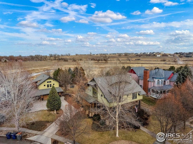 drone / aerial view featuring a rural view