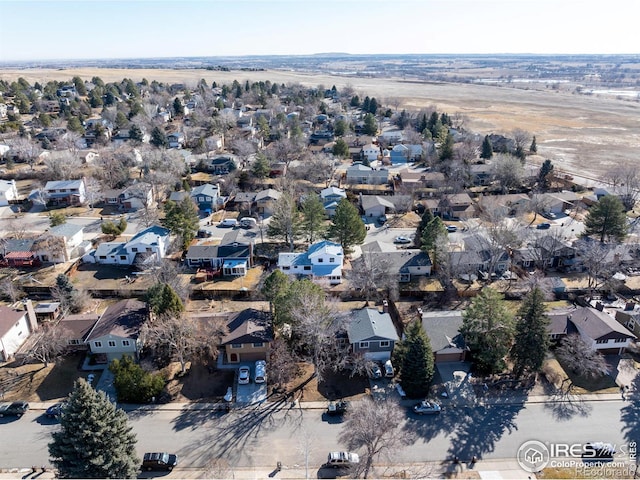 bird's eye view with a residential view