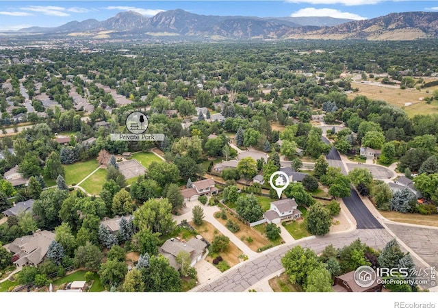 aerial view featuring a mountain view