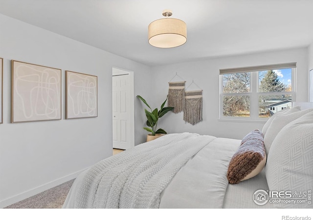 bedroom with carpet