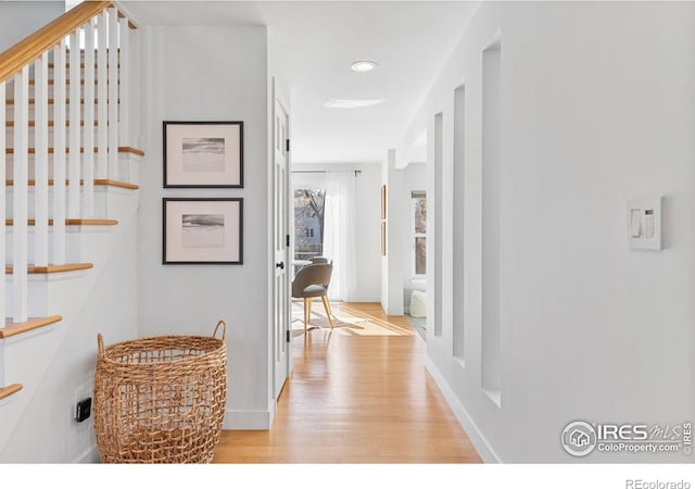 hallway featuring light hardwood / wood-style floors