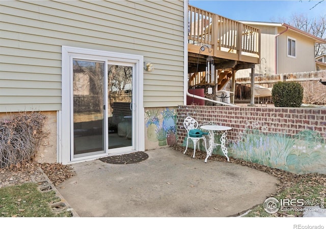 view of patio / terrace with a wooden deck