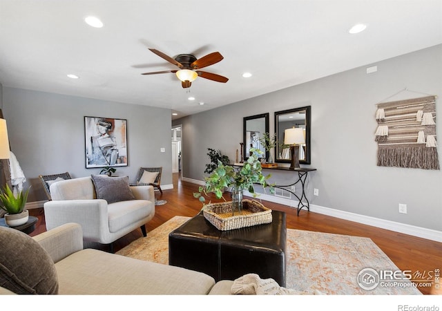 1005 Laporte Ave, Fort Collins, CO 80521 - living room with wood-type flooring and ceiling fan