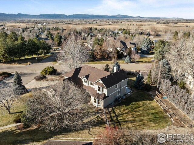 drone / aerial view with a mountain view