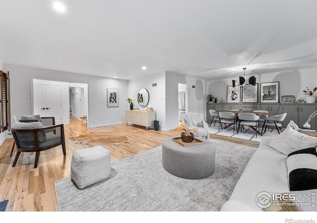 living room with wood-type flooring