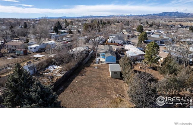 aerial view featuring a mountain view