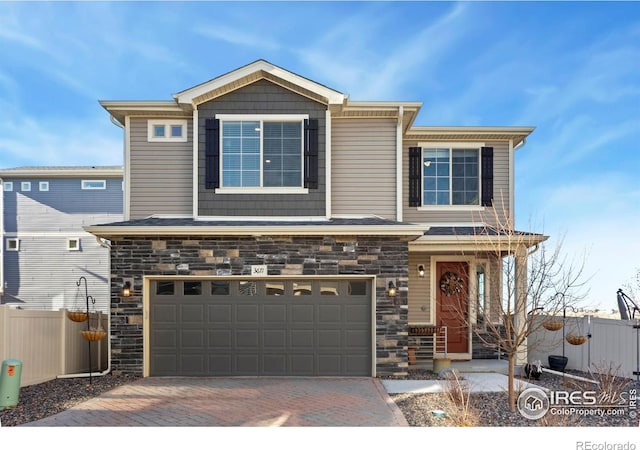 view of front of home featuring a garage