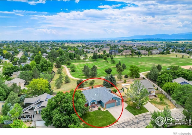 aerial view featuring a mountain view