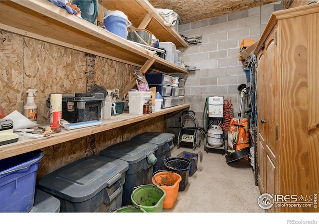 view of storage room