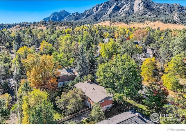 bird's eye view featuring a mountain view