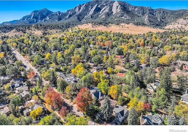 bird's eye view with a mountain view