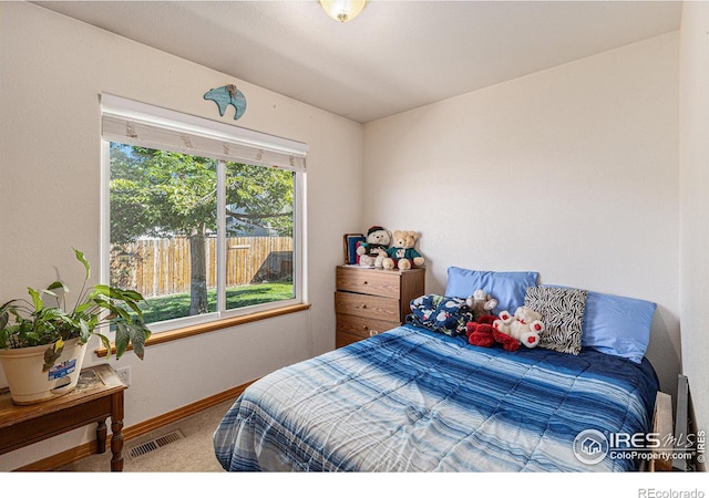 bedroom with carpet floors