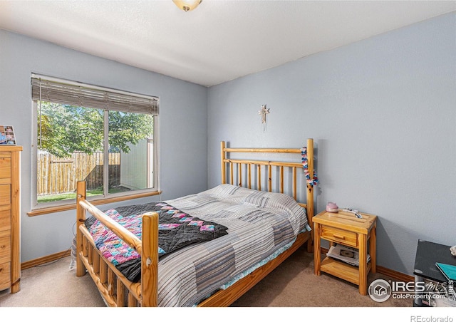 bedroom with carpet floors