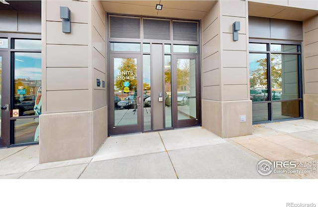 doorway to property with french doors