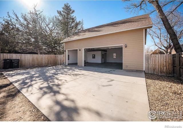 view of garage