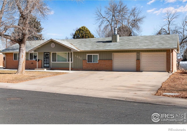 ranch-style home with a garage