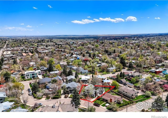 bird's eye view with a residential view