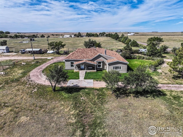 drone / aerial view featuring a rural view