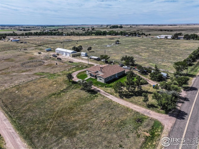 drone / aerial view with a rural view