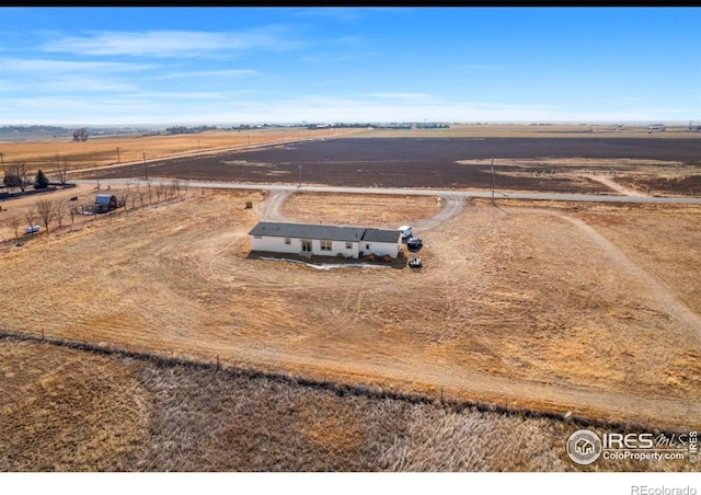 aerial view featuring a rural view