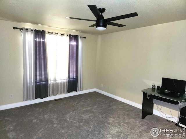 2023 81st Ave, Greeley, CO 80634 - unfurnished office featuring carpet flooring, a ceiling fan, and a textured ceiling