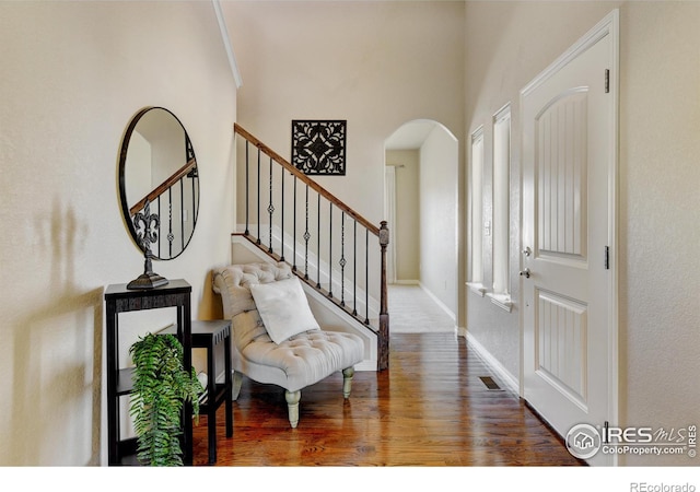 entrance foyer with hardwood / wood-style flooring