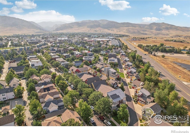 aerial view featuring a mountain view