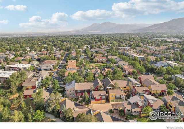 bird's eye view featuring a mountain view