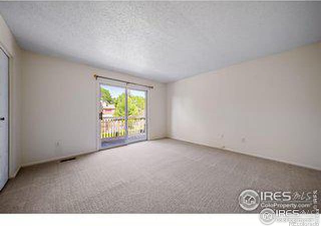 spare room with carpet floors and a textured ceiling