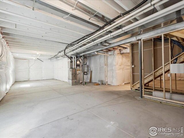 unfinished below grade area with heating unit