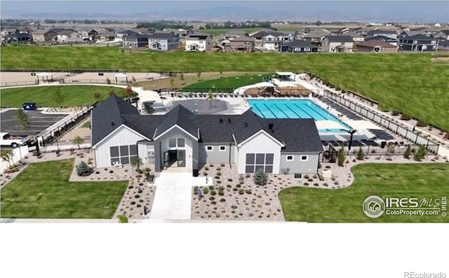 aerial view of residential area