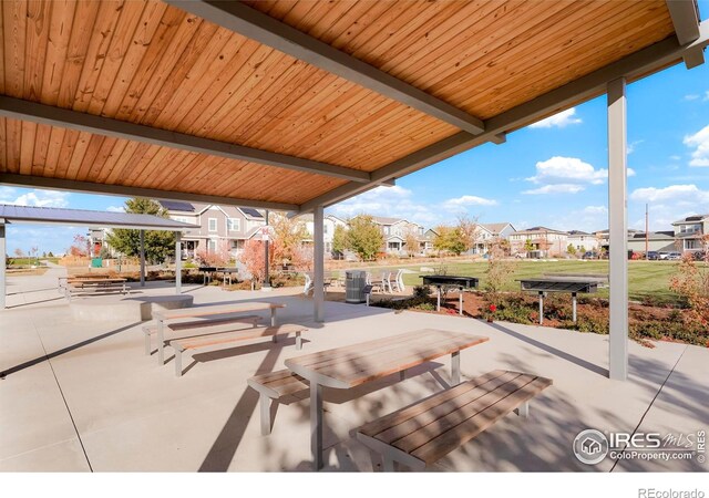 view of patio with a residential view