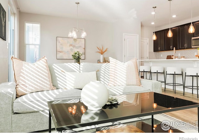 living room featuring hardwood / wood-style floors