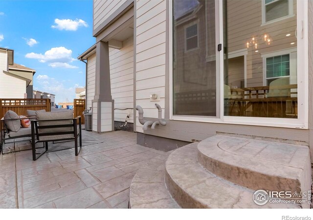 view of patio / terrace featuring an outdoor living space