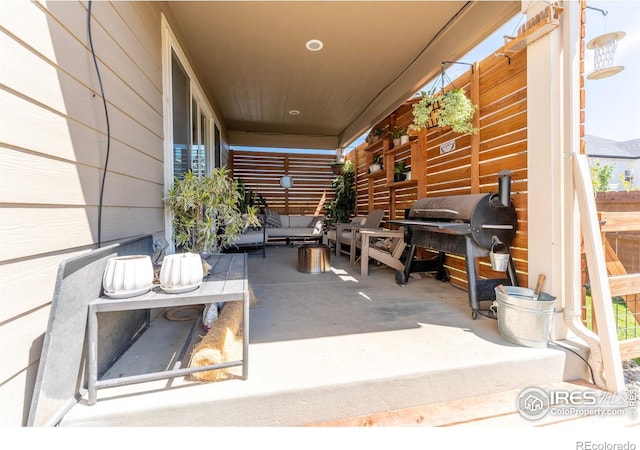 view of patio / terrace featuring area for grilling