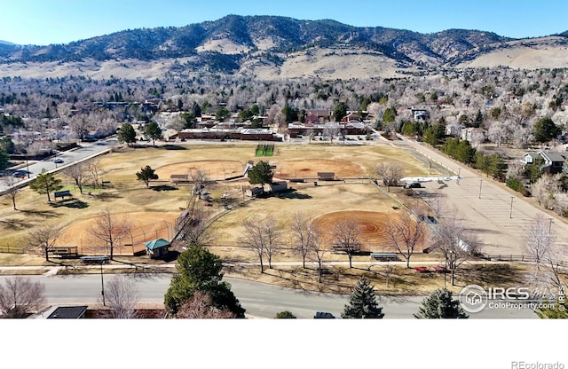 bird's eye view featuring a mountain view